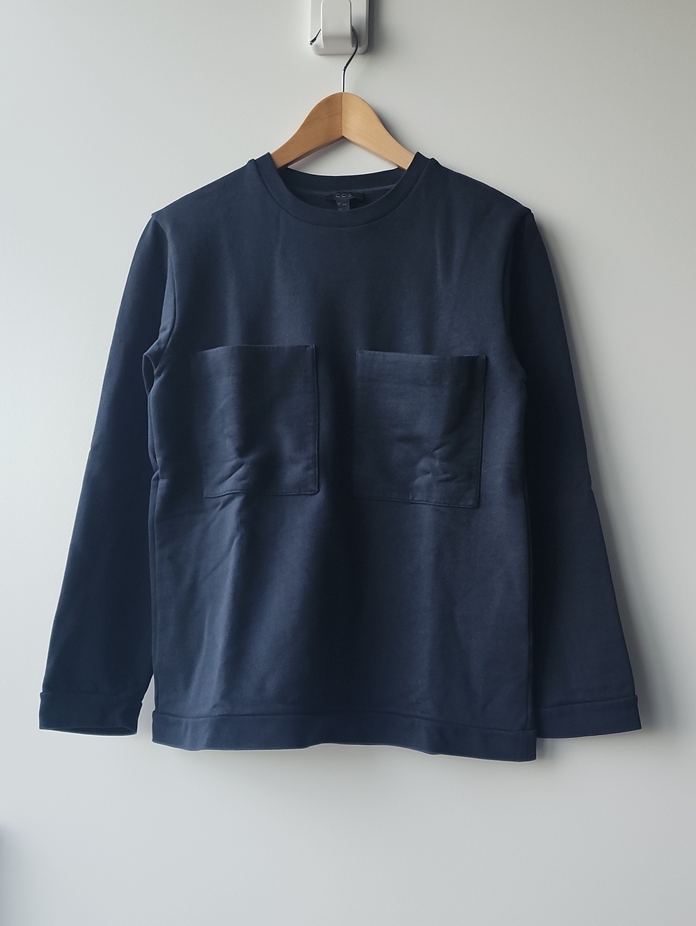 COS Heavy Weight 100% Cotton Double Pocket Long Sleeve T-Shirt
